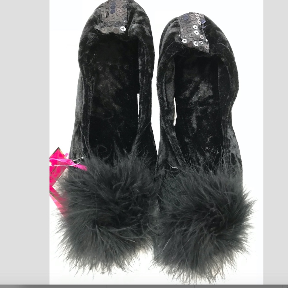 Ballet Slippers Velvet Feather Sleep Mask Set NWT